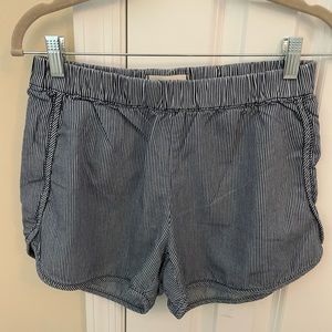 Madewell pull on cotton shorts - navy blue stripes size small